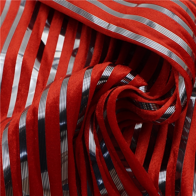 silver stripe velvet fabric