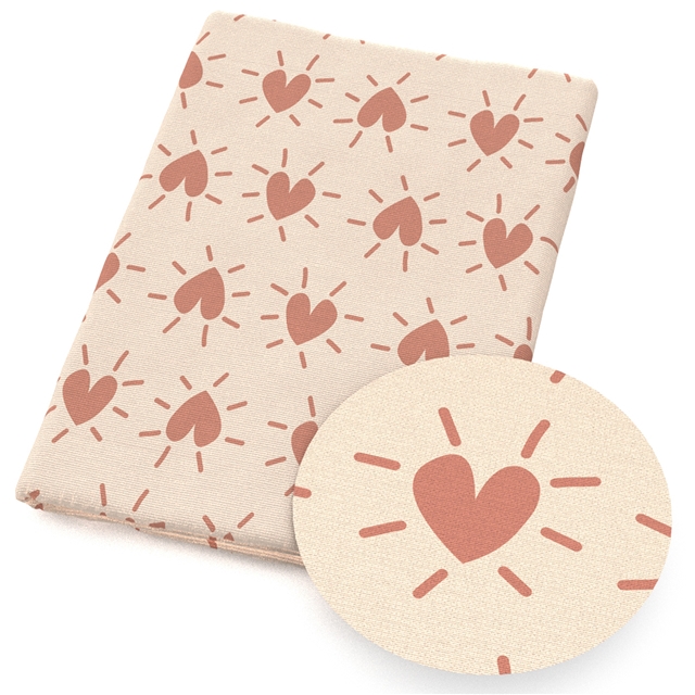 polyester cotton geometric heart series polyester cotton fabric set (5 pcs/set)