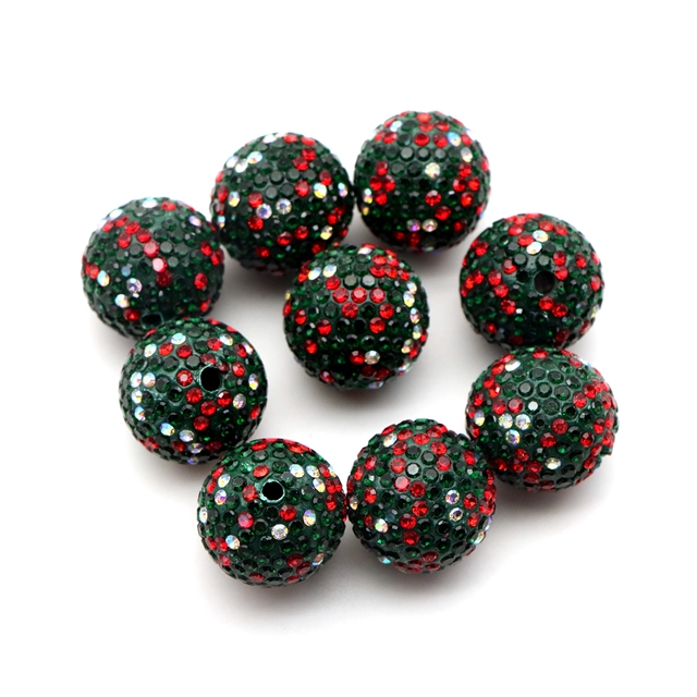 christmas colored clay beads