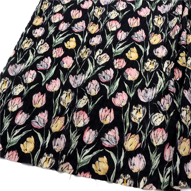 tulip wrinkles plaid chiffon fabric 3#,50*140cm(19.7*55.1