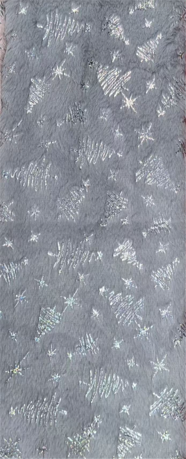 hot silver christmas tree velvet fabric