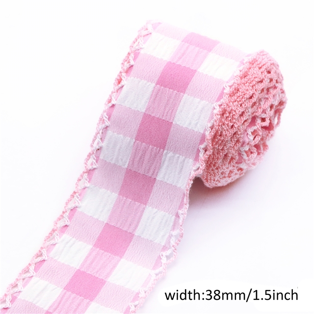 plaid double layer two-color hook ribbon