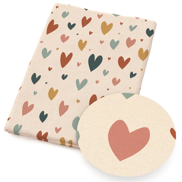 polyester cotton geometric heart series polyester cotton fabric set (5 pcs/set)