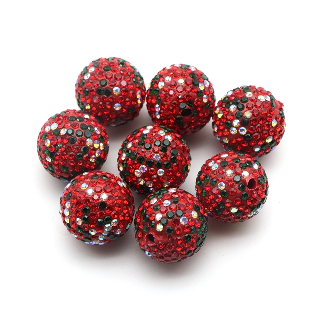 christmas colored clay beads