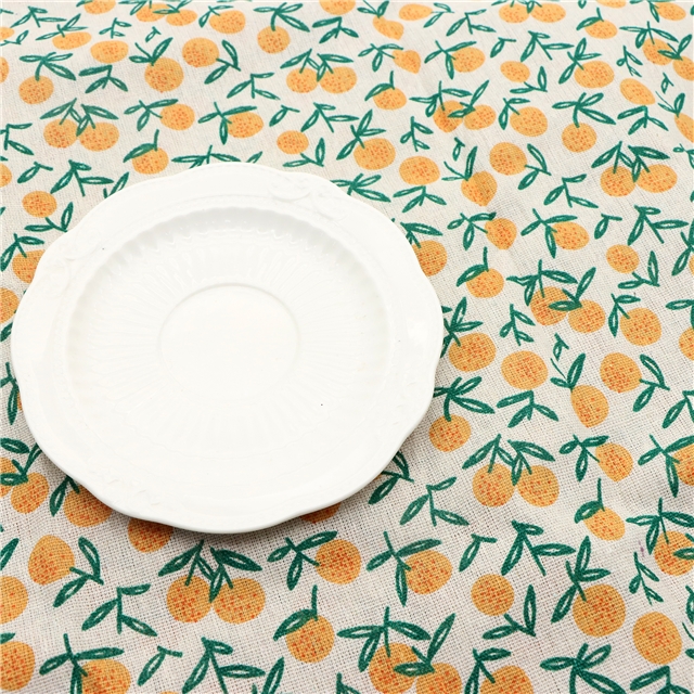 small fresh printed linen fabric