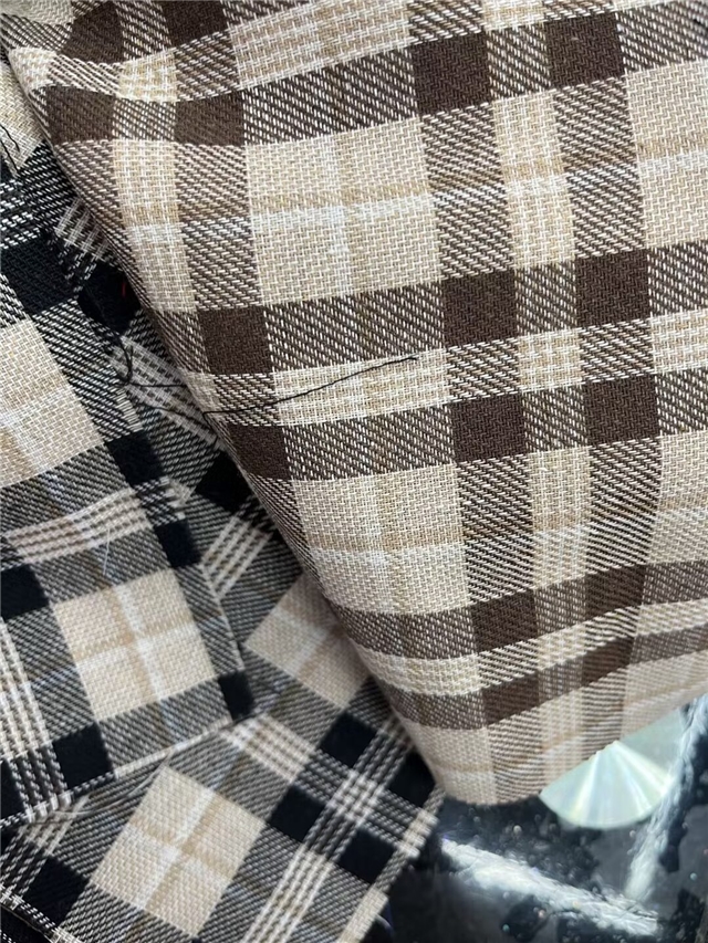 polyester cotton plaid yarn-dyed fabric