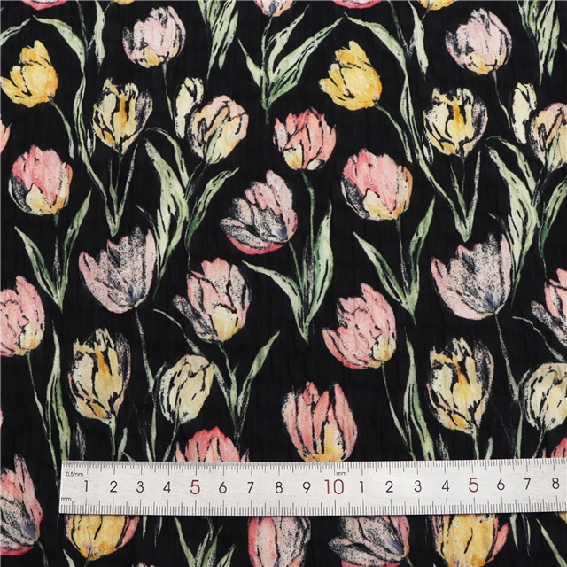 tulip wrinkles plaid chiffon fabric 3#,50*140cm(19.7*55.1