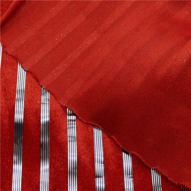 silver stripe velvet fabric