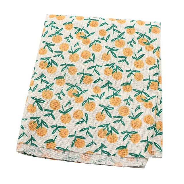 small fresh printed linen fabric