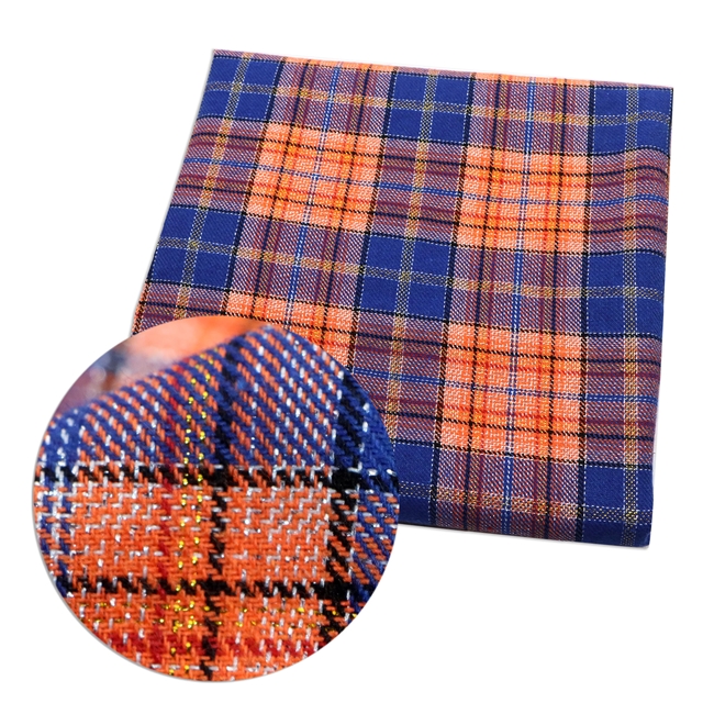 gold and silver plaid yarn dyed fabric