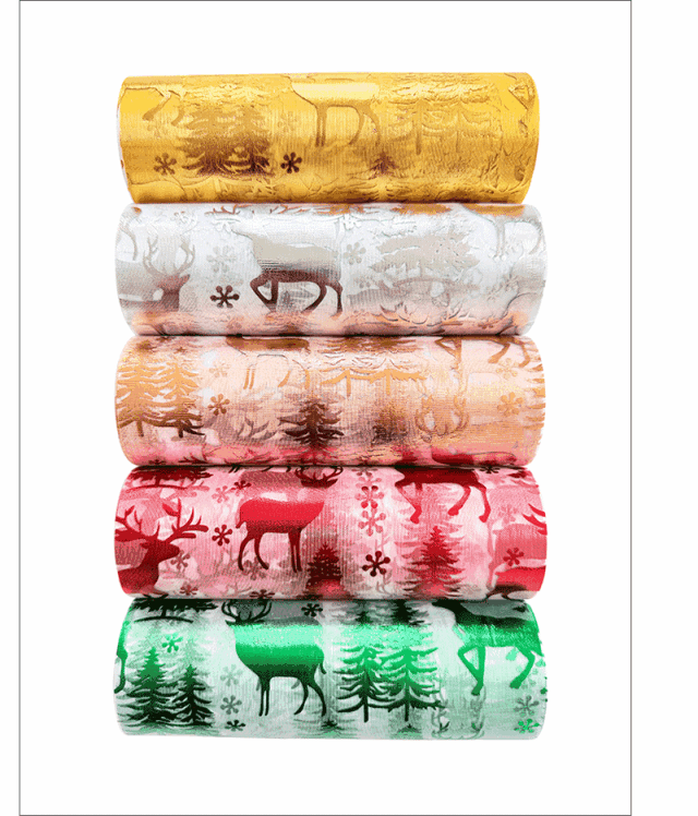 hot stamping christmas deer organza mesh roll