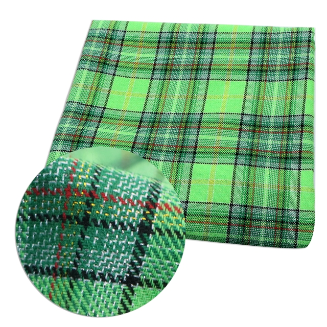 gold and silver plaid yarn dyed fabric 4#green,50*140cm(19.7*55.1