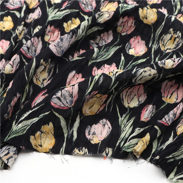 tulip wrinkles plaid chiffon fabric 3#,50*140cm(19.7*55.1