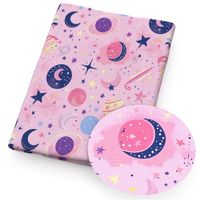 polyester cotton planet series polyester cotton fabric set (6 pcs/set)