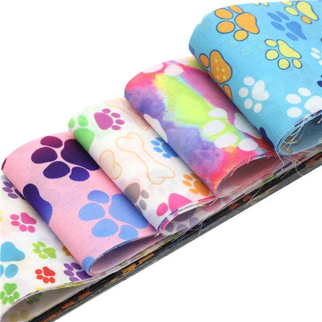polyester cotton footprint series sliced fabric set roll (9 styles/roll,each style 4 strip,each size:6.5*50cm(2.6*19.7