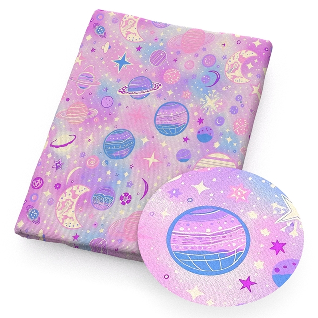 polyester cotton planet series polyester cotton fabric set (6 pcs/set)