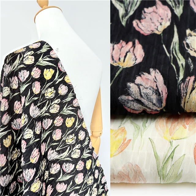 tulip wrinkles plaid chiffon fabric 3#,50*140cm(19.7*55.1