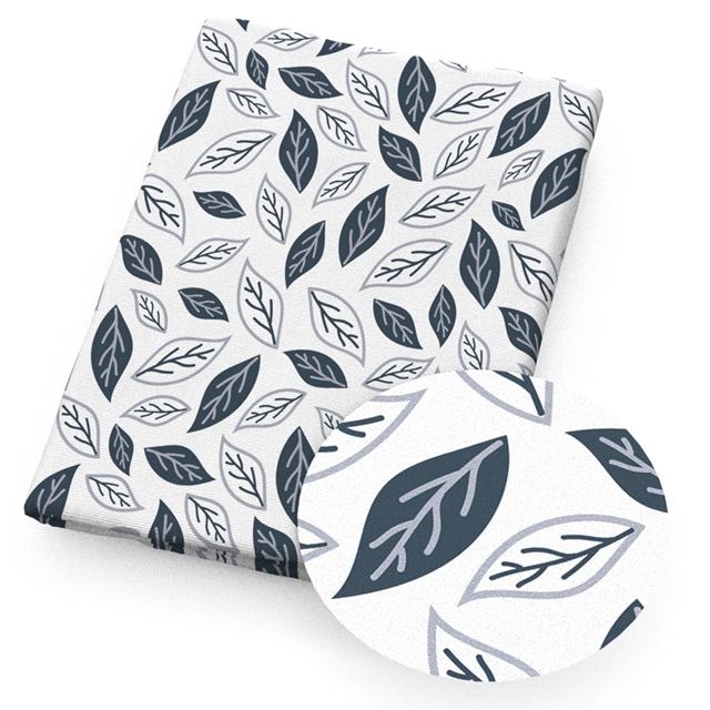 polyester cotton geometric leaf cat series polyester cotton fabric set (4 pcs/set)