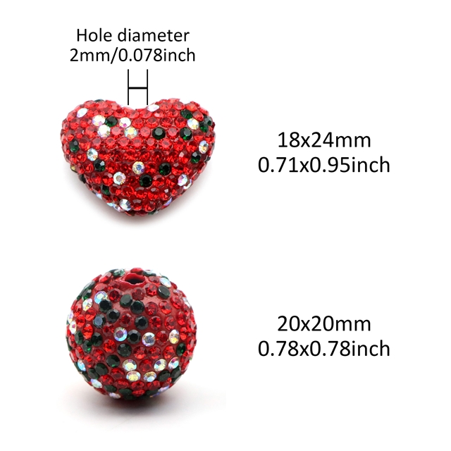 christmas colored clay beads