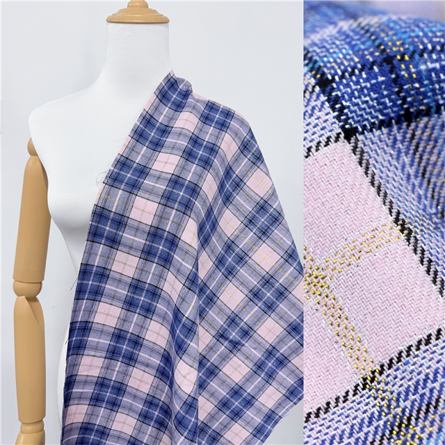 gold and silver plaid yarn dyed fabric