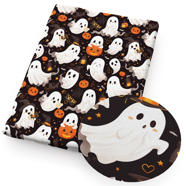 polyester cotton halloween ghost series polyester cotton fabric set (4 pcs/set) polyester cotton fabric,50*45cm(19.7*17.7