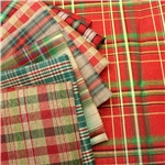plaid gold and silver thread imitation linen fabric