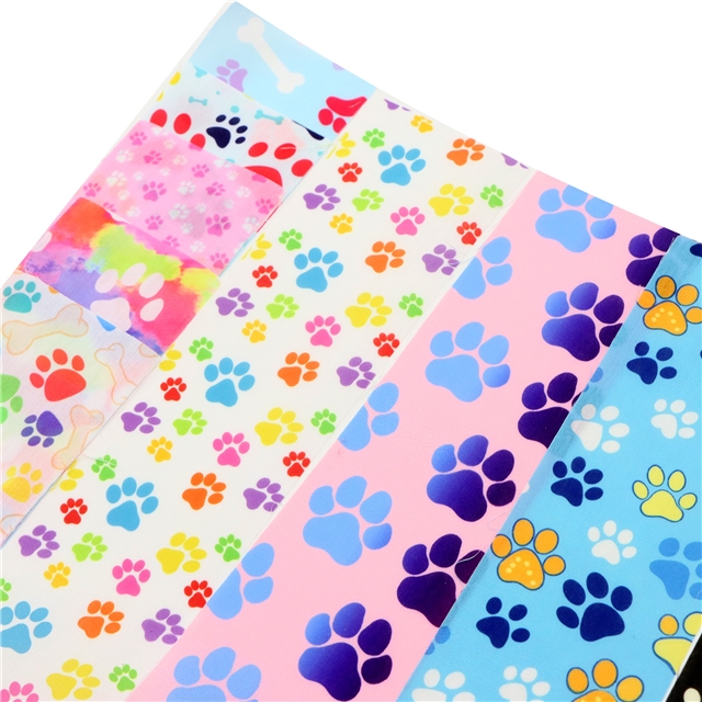 polyester cotton footprint series sliced fabric set roll (9 styles/roll,each style 4 strip,each size:6.5*50cm(2.6*19.7