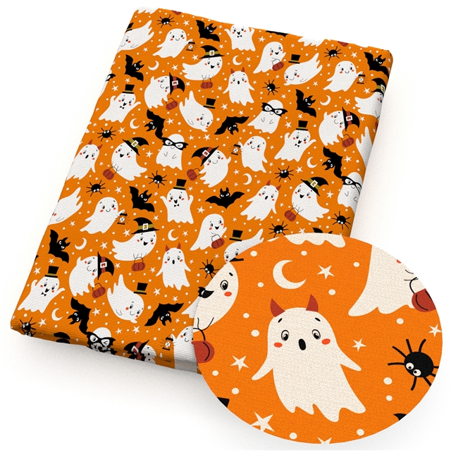 polyester cotton halloween ghost series polyester cotton fabric set (4 pcs/set) polyester cotton fabric,50*45cm(19.7*17.7