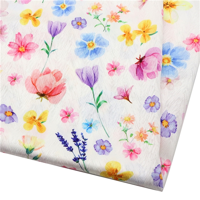 flower herringbone pattern twill 100％ polyester fabric