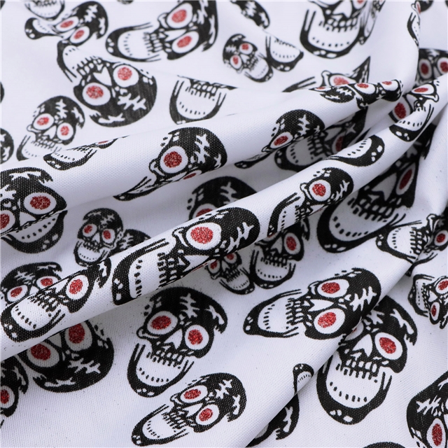 2 ways offset printing skull knit fabric