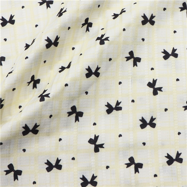checkered heart bow polyester cotton fabric