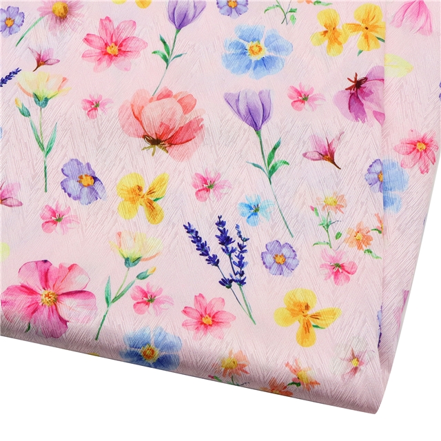 flower herringbone pattern twill 100％ polyester fabric