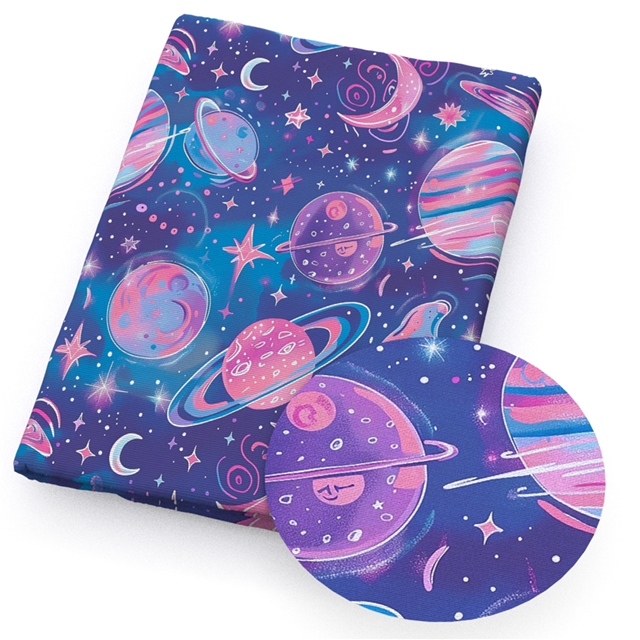polyester cotton planet series polyester cotton fabric set (6 pcs/set)