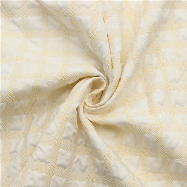 embossed bubble grid jacquard fabric yellow,50*140cm(19.7*55.1