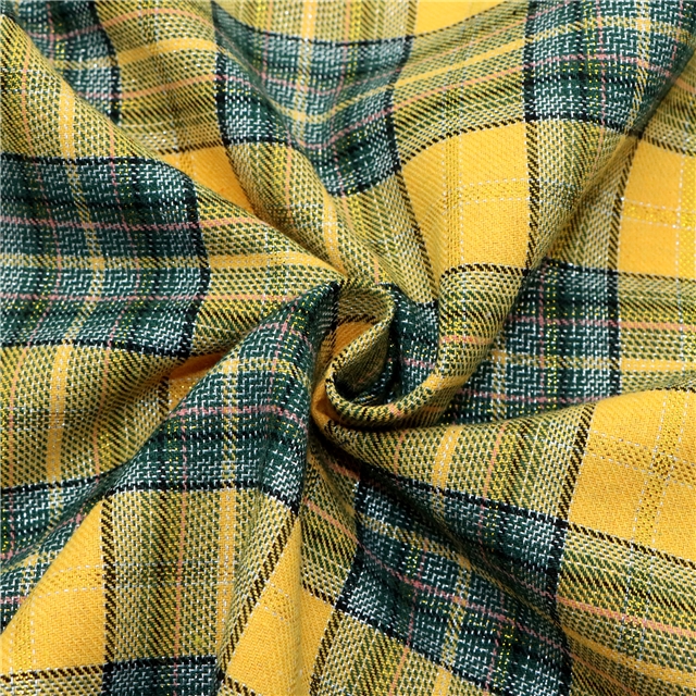 gold and silver plaid yarn dyed fabric
