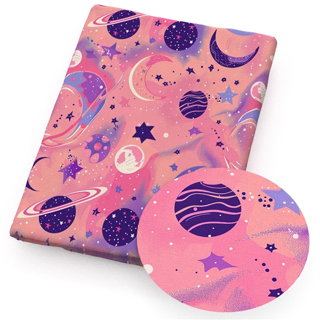 polyester cotton planet series polyester cotton fabric set (6 pcs/set)