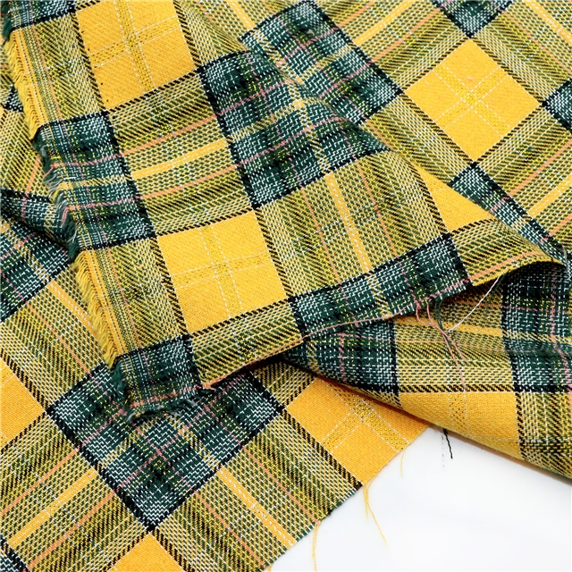 gold and silver plaid yarn dyed fabric