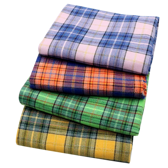 gold and silver plaid yarn dyed fabric