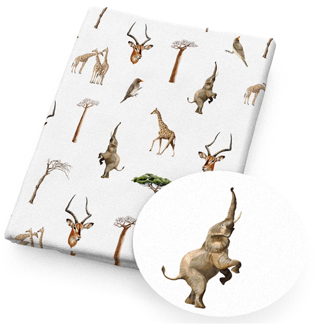 polyester cotton flower animal series polyester cotton fabric set (8 pcs/set)