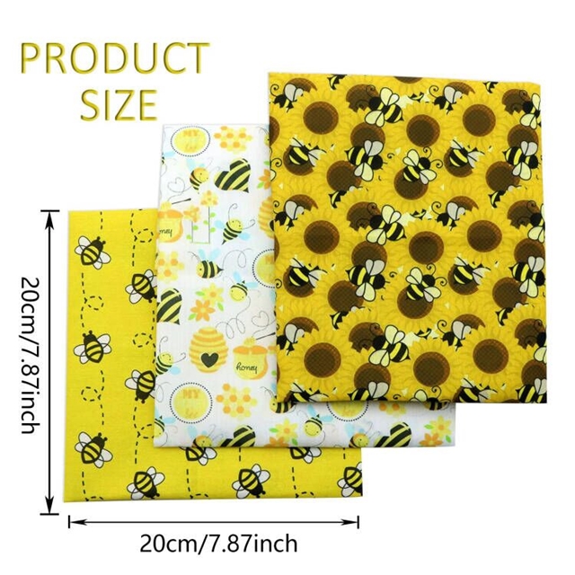 polyester cotton bee series polyester cotton fabric set (3 pcs/set)