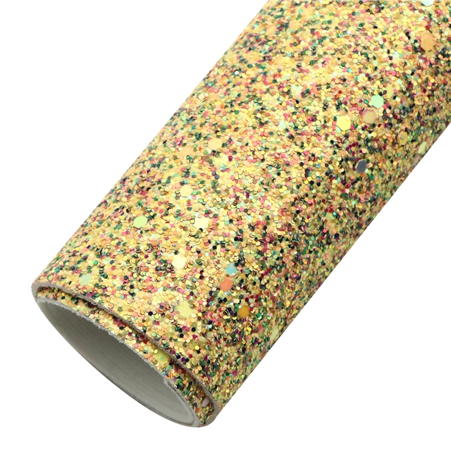 synthetic leather chunky glitter big small sequins mixed faux leather