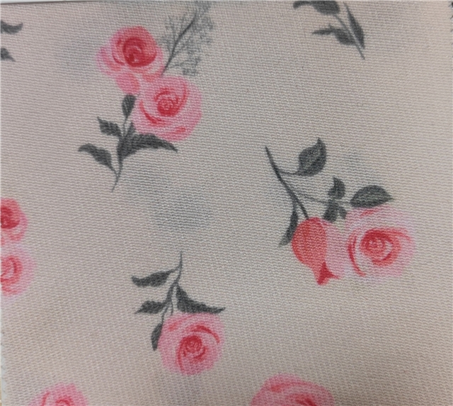 digital printed rose polyester fabric