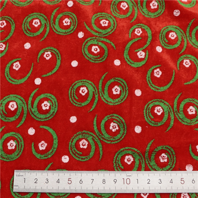ink printing swirls velvet fabric