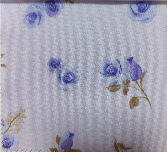 digital printed rose polyester fabric
