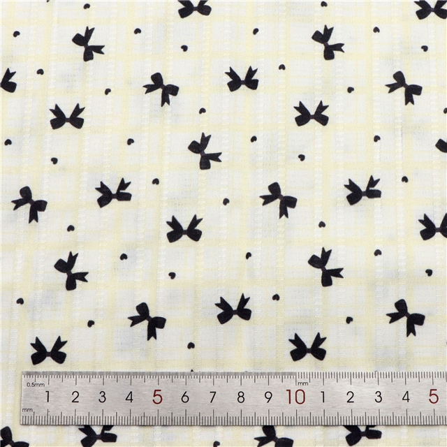 checkered heart bow polyester cotton fabric