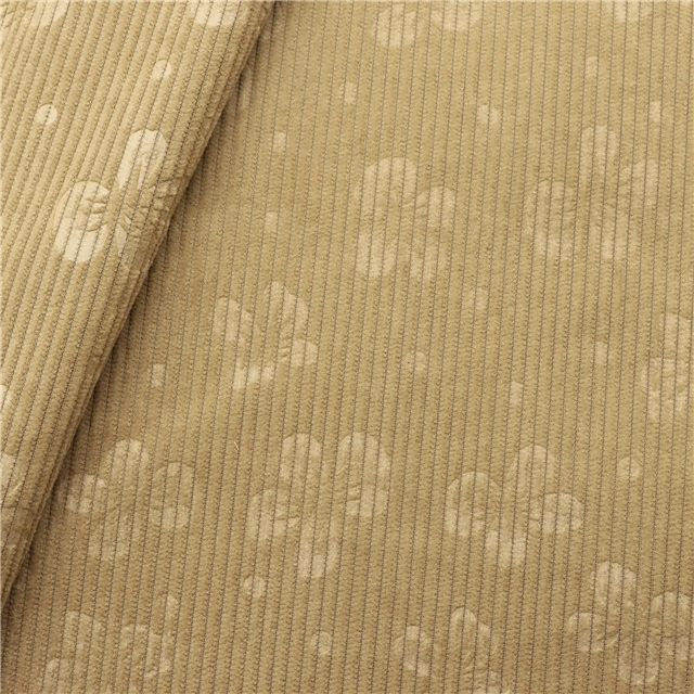 plain embossed corduroy fabric light khaki,50*150cm(19.7*59.1