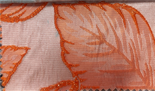 relief leaf gold and silver jacquard fabric