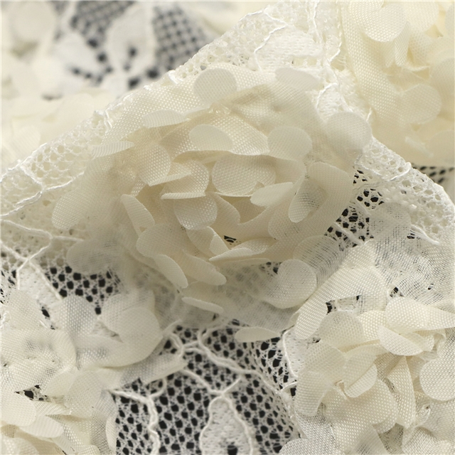2 ways 3d flower ribbon embroidered lace fabric