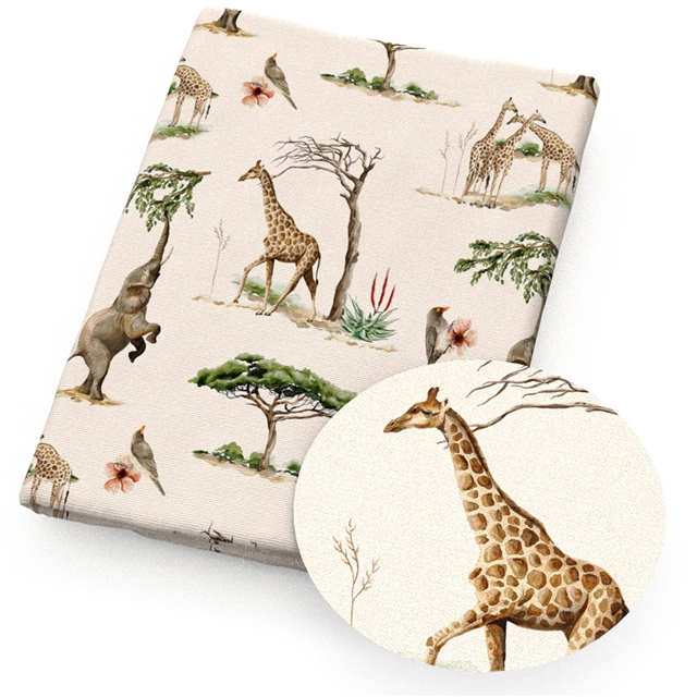 polyester cotton flower animal series polyester cotton fabric set (8 pcs/set)