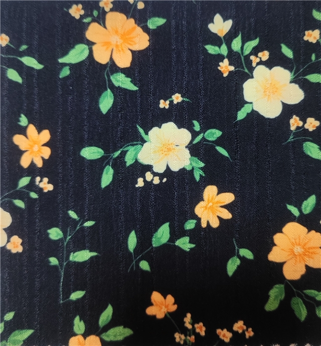 flower striped polyester fabric